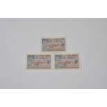 British Banknotes - Three States of Jersey German Occupation 2nd issue Two Shillings banknotes,