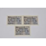 British Banknotes - consecutive three States of Jersey German Occupation One Shilling banknotes,