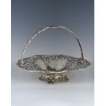 A late Victorian pierced silver swing handle basket centrepiece, Henry Statford, London, 1897, of
