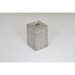 An extremely rare novelty German silver Trompe L’oeil basket weave tea caddy, Koch & Bergfeld,