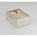 An Edwardian silver mounted playing cards box, Stuart Clifford & Co., London 1909, plain rectangular