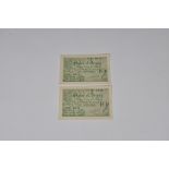 British Banknotes - consecutive Two States of Jersey German Occupation Ten Shillings banknotes,
