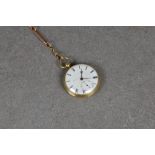 An 18ct gold open face pocket watch by Joseph Penlington, Liverpool, with 18ct rose gold fob