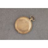 Auguste Raymond - a 14ct gold cased full hunter keyless wind pocket watch, 1930s, with matt gilt