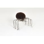 An extremely rare Edwardian silver pin cushion in the form of a spider, Adie & Lovekin Ltd, Birm.