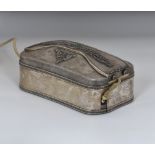 A rare vintage Italian silver cased telephone, stamped 800, of rounded rectangular form, the case