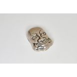 A rare novelty Victorian silver vesta case in the form of a Japanese Noh Mask, Lawrence Emanuel,