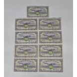 British Banknotes - The States of Guernsey £1 (9), all dating 1st July, 1966, Signatory L. A.
