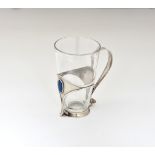 An Arts and Crafts silver drinking glass holder, William Hutton & Sons Ltd, London, 1904, of organic