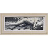 Patricia Miller (British, late 20th century), "Reclining Nude", etching and aquatint, signed in