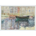 Margaret Waller (British, 20th century), Harbour reflections, St Peter Port, Guernsey,