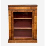 A Victorian walnut and marquetry vitrine cabinet, 29½ x 12in. (74.9 x 30.4cm.), 35½in. (90.1cm.)