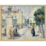 G.D. Remfry (20th century), Royal Square, Jersey, watercolour, signed lower right "G.D. Remfry",