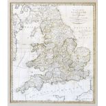 Wallis's New and Correct Map of the Post Roads of England & Wales, with outline colouring, Pub. by