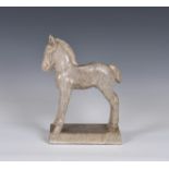 Friede Kieser-Maruhn (1885-1947) A glazed terracotta figure of a pony / foal, 8 x 3 3/8in. (20.3 x