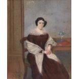 Charles S. Le Bailly (Jersey, early 19th century), Portrait of a Woman Seated at a Table, pastel,