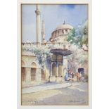 French School (second quarter 20th century), Street scenes with figures, Istanbul, Turkey, a pair,