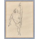 Edmund Blampied RE (Jersey, 1886-1966), Caricature of a Naked Man balancing a Bird on his Toe, conte