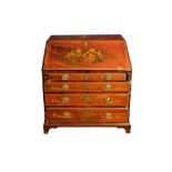 A George III painted mahogany Sheraton bureau