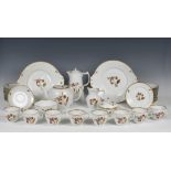 A vintage Royal Copenhagen 'Brown Iris' pattern tea and cake service, to include teapot, hot water