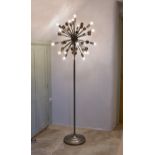 A Timothy Oulton Atom design Floor Lamp, the twenty arm light in gun metal painted and anodised