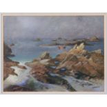 Ken Symonds (British, 1927-2010), "Cobo, Near Albecq", Guernsey, pastel, signed and dated (19)90