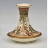 A fine Japanese Satsuma earthenware vase by Kinkosan, signed to base Kinkozan zo, Meiji period (