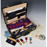 Masonic interest - Guernsey & Alderney Freemasons bib, various other regalia, jewels, booklets,