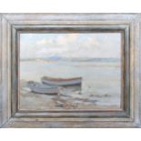 A. Maud Randall (British, fl.1904-1940), Boats at low tide, oil on board, signed lower left, painted