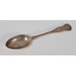 A Jersey Militia silver prize table spoon, maker's mark John Pope Genge (Jersey), London 1895