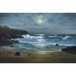 Peter Cosslett (British, 1927-1912), "Silver Surf", oil on canvas, signed lower left, titled on