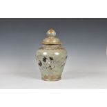 A Japanese celadon glazed stoneware vase and cover, probably for the Korean market, late 19th /