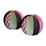 A pair of Sushi Collection Joy poufs by Edward van Vliet for Moroso of Italy, the spherical seats