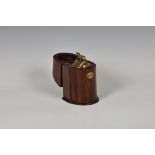 A novelty table lighter fashioned as a mahogany knife box, having faux key escutcheon to front,