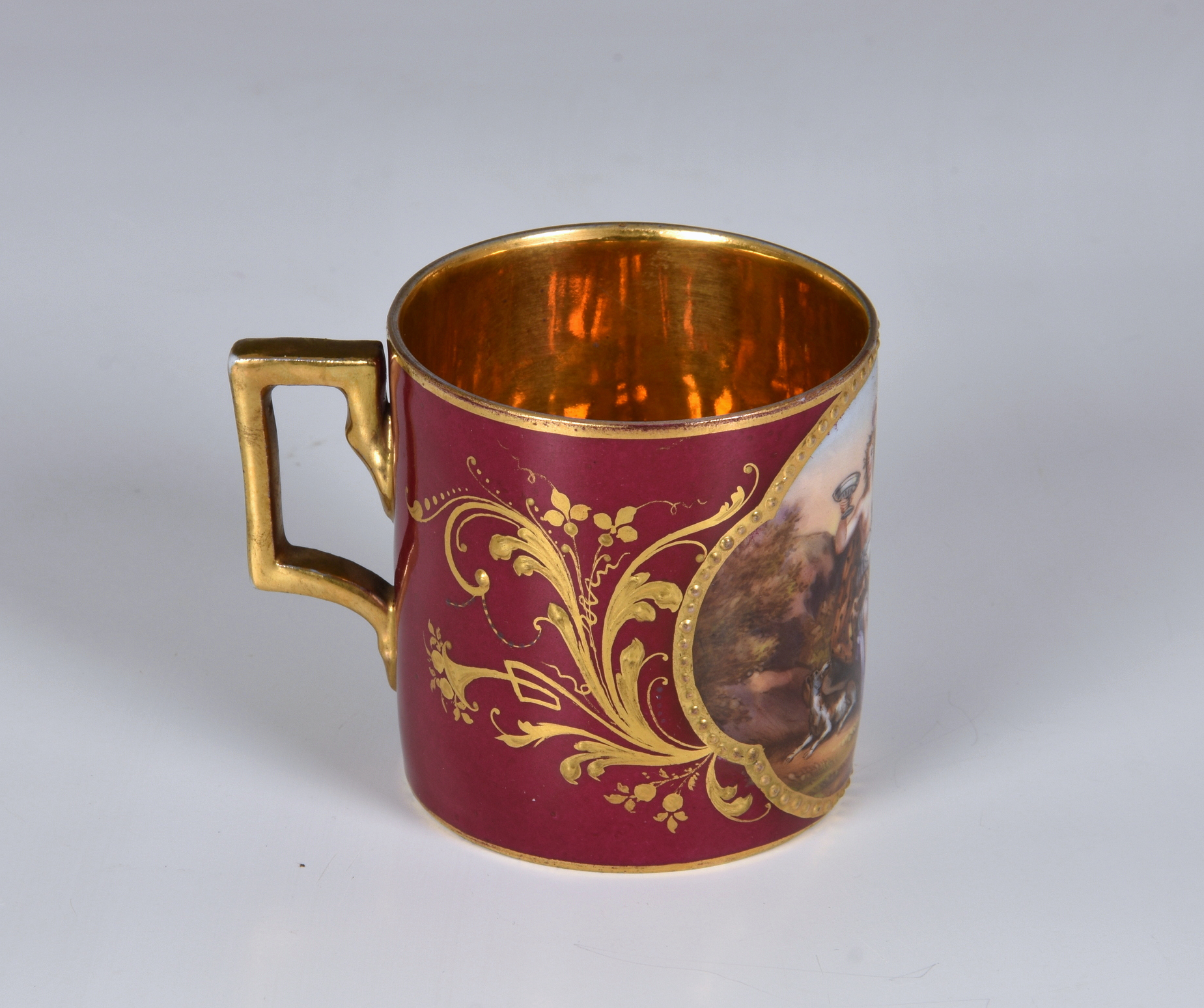 A Royal Vienna porcelain coffee can, late 19th / early 20th century, with a Bacchanalian scene of - Image 2 of 3