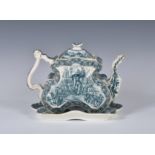 A Victorian Burgess and Leigh Aesthetic style blue and white teapot and stand, decorated with an