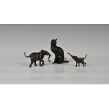 After Jonathan Sanders, patinated bronze study of female elephant with calf, produced by the