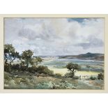 Arthur Bassett Waller (British, 1882-1974), Coastal landscape, watercolour, signed lower right,