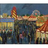 Michael Quirke (British, b.1946), 'Hampstead Fair', oil on canvas, signed with initials lower right,