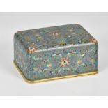 A fine 18th century Chinese cloisonne enamel and gilt bronze box, possibly Imperial, of rounded,