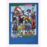 Sir Edouardo Paolozzi CBE RA (Scottish, 1924-2005), "Jazz", screen-print, signed and dated 1995 in