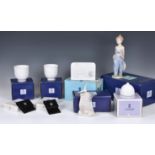 A small collection of boxed Lladro Collectors Society figures, including 07650 Pocket Full of