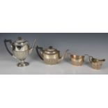 A sterling silver four piece tea and coffee service by Birks of Canada, marked 'Birks Sterling',
