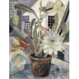 Julie de Holmberg Krohn (Norwegian, 1882-1956), Still life of an Orchid Cactus (Epiphyllum) in an