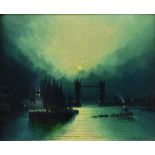 Harry Halsey Meegan (British, fl. 1907-1912), "The Gate of London, Tower Bridge", oil on board,