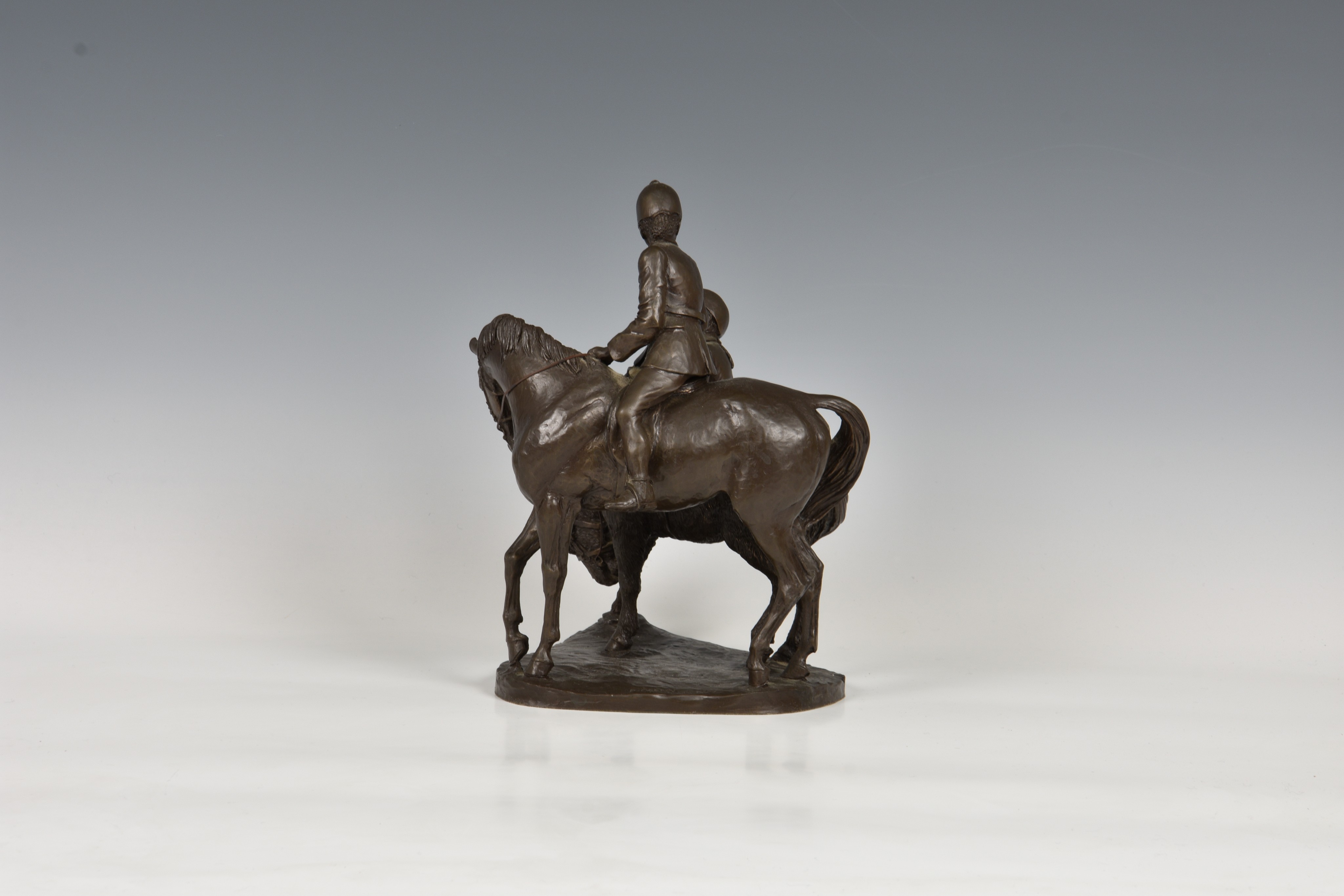 A Heredities limited edition bronzed resin equestrian figure group, signed David Geenty 99, - Image 3 of 4