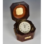 A 20th century Baume & Mercier marine chronometer, with quartz movement, 3in. white Roman enamel