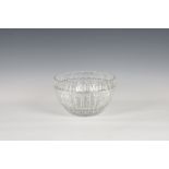 Tiffany & Co - A large crystal glass Atlas bowl with Roman Numeral decoration, etched mark to