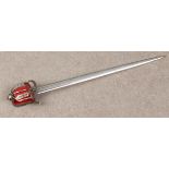 A Victorian Scottish novelty silver letter opener in the form of a Scottish court sword,