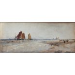 Thomas Bush Hardy, RBA (British, 1842-1897), Fishing boats off the coast, watercolour on laid paper,